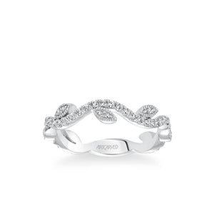 Artcarved Diamond Encrusted Leaf and Vine Accent Stackable Band