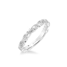 Load image into Gallery viewer, Artcarved &quot;Florence&quot; Thin Antique Style Diamond Band Featuring Leaf and Scroll Details

