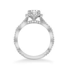 Load image into Gallery viewer, Artcarved &quot;Gianna&quot; Twist Shank Halo Diamond Engagement Ring
