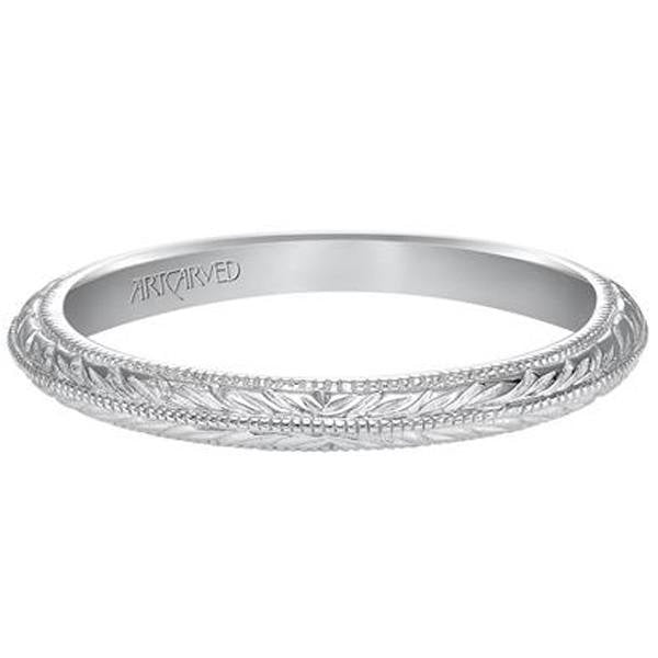 Artcarved "Imani" Knife Edge Engraved Wedding Band