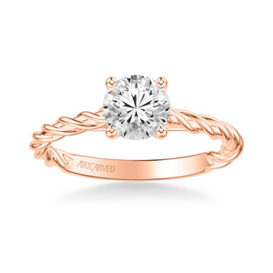 Artcarved "Joanna" Solitaire Rope Twist Diamond Engagement Ring