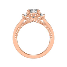 Load image into Gallery viewer, Artcarved &quot;Marlow&quot; Three Stone Two-Tone Gold Diamond Engagement Ring
