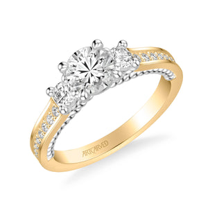 Artcarved "Marlow" Three Stone Two-Tone Gold Diamond Engagement Ring
