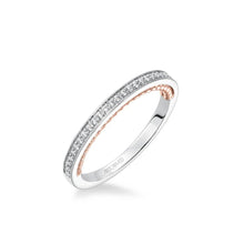 Load image into Gallery viewer, Artcarved &quot;Marlow&quot; White &amp; Rose Gold Diamond Wedding Band
