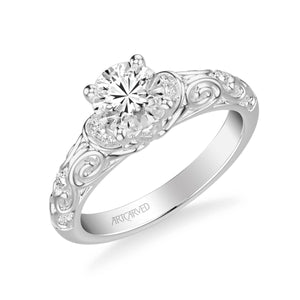 Artcarved "Peyton" Diamond Engagement Ring Featuring Scrollwork Design