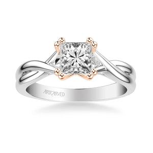 Artcarved "Solitude" Twist Princess Cut Diamond Engagement Ring