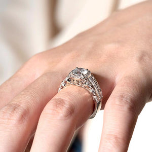 Barkev's Cushion Halo Wide Diamond Engagement Ring