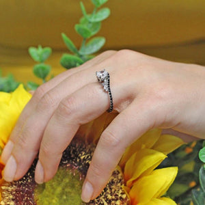 Barkev's Black Diamond Prong Set "Flare" Diamond Engagement Ring