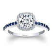 Load image into Gallery viewer, Barkev&#39;s Blue Sapphire Halo Diamond Engagement Ring
