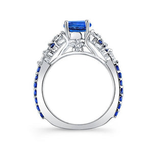 Barkev's Blue Sapphire Petal Diamond Engagement Ring