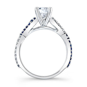 Barkev's Blue Sapphire Twist Diamond Engagement Ring