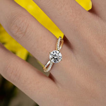 Load image into Gallery viewer, Barkev&#39;s Bypass Twist Prong Set Diamond Engagement Ring
