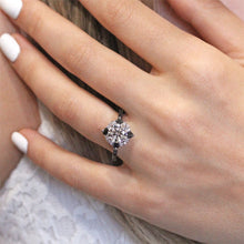 Load image into Gallery viewer, Barkev&#39;s Compass Set Black Diamond Halo Engagement Ring
