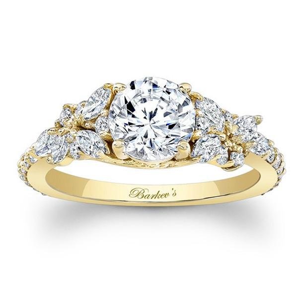 Barkev's Diamond Encrusted Petal Engagement Ring