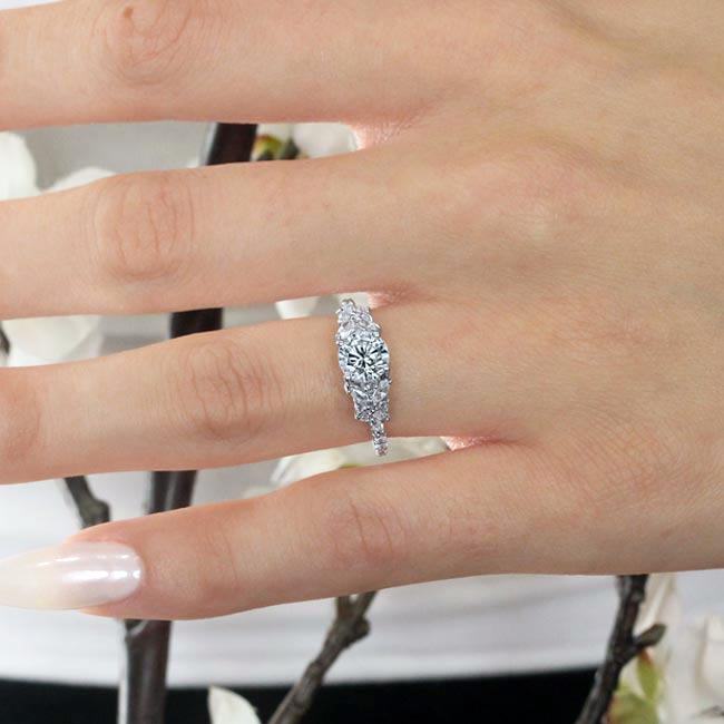 Barkev's Diamond Encrusted Petal Engagement Ring