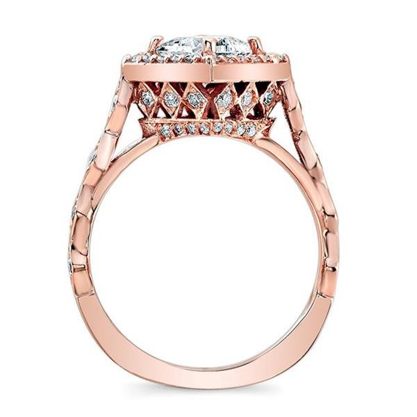 Barkev's Halo Prong Set Princess Cut Diamond Engagement Ring