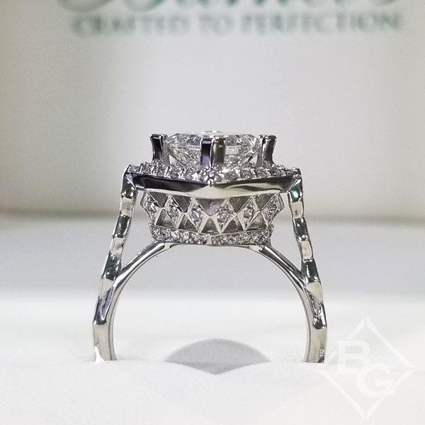 Barkev's Halo Prong Set Princess Cut Diamond Engagement Ring