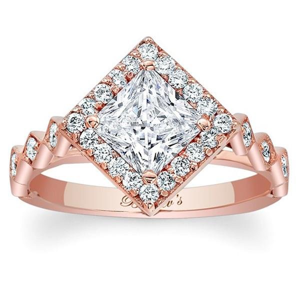 Barkev's Halo Prong Set Princess Cut Diamond Engagement Ring