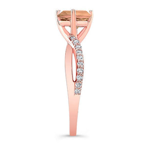 Barkev's Round Cut Morganite Twist Diamond Engagement Ring