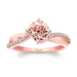 Load image into Gallery viewer, Barkev&#39;s Round Cut Morganite Twist Diamond Engagement Ring
