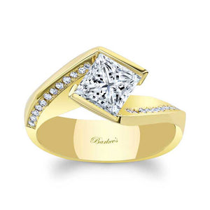 Barkev's Split Cathedral Shank Princess Cut Diamond Engagement Ring