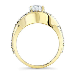 Barkev's Split Shank Bypass Twist Diamond Engagement Ring