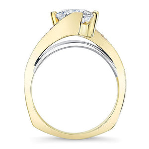 Barkev's Swirl Compass Set Princess Diamond Engagement Ring