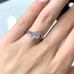 Barkev's Swirl Solitaire Diamond Engagement Ring