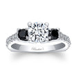 Load image into Gallery viewer, Barkev&#39;s Three Stone Black &amp; White Diamond Engagement Ring
