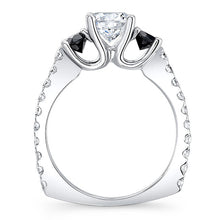 Load image into Gallery viewer, Barkev&#39;s Three Stone Black &amp; White Diamond Engagement Ring

