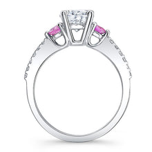 Load image into Gallery viewer, Barkev&#39;s Three Stone Pink Sapphire Diamond Engagement Ring
