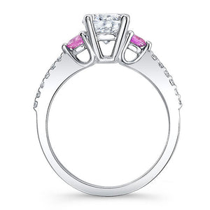 Barkev's Three Stone Pink Sapphire Diamond Engagement Ring
