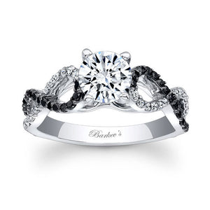 Barkev's Twist Black & White Diamond Engagement Ring