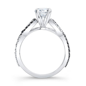 Barkev's Twist Black & White Diamond Engagement Ring
