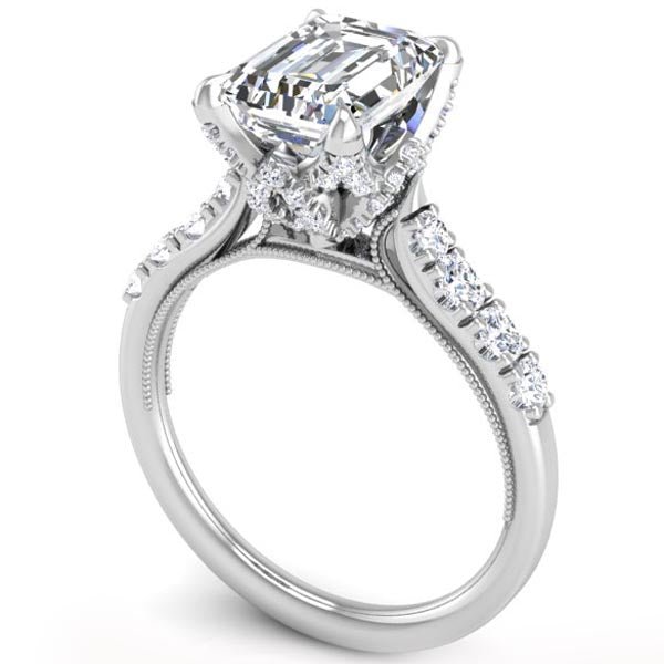 Ben Garelick Astra Galactic Head Emerald Cut Diamond Engagement Ring