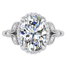 Load image into Gallery viewer, Ben Garelick Briony Oval Cut Halo Nature Inspired Leaf Diamond Engagement Ring
