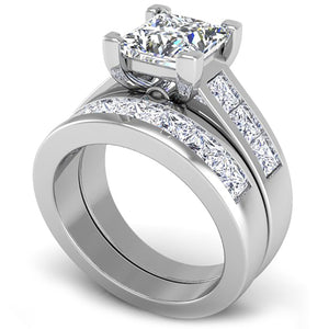 Ben Garelick Elara Princess Cut Channel Set Wide Diamond Engagement Ring