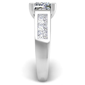Ben Garelick Elara Princess Cut Channel Set Wide Diamond Engagement Ring