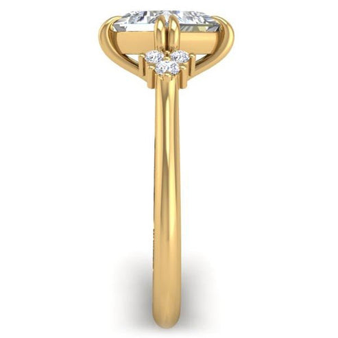 1.5 Carat Princess Cut Compass Set Moon Glow Diamond Engagement Ring ...