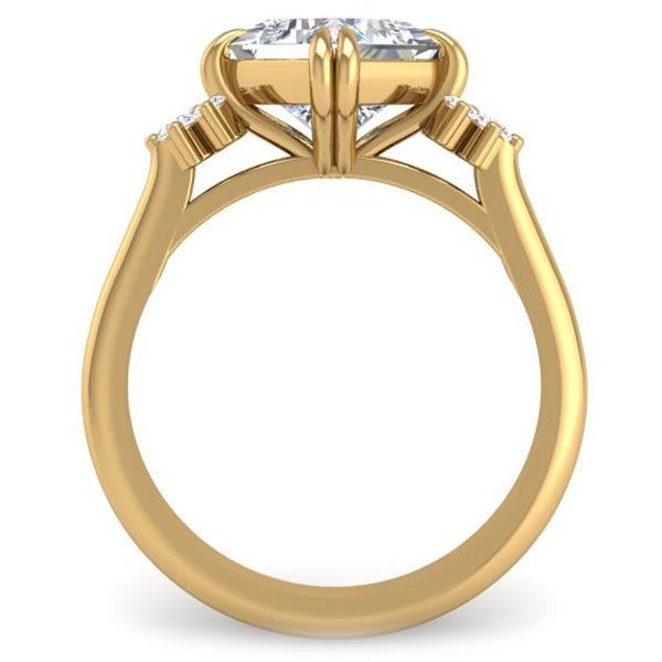1.5 Carat Princess Cut Compass Set Moon Glow Diamond Engagement Ring ...
