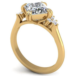 1.5 Carat Princess Cut Compass Set Moon Glow Diamond Engagement Ring ...