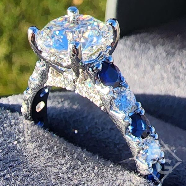 Ben Garelick Sapphire & Diamond Shared Prong Engagement Ring