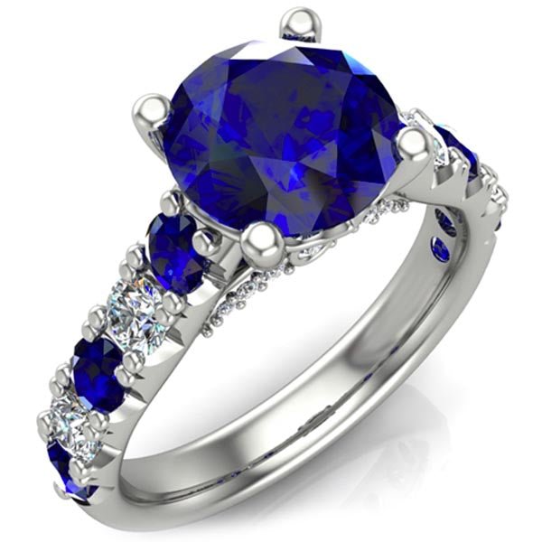 Ben Garelick Sapphire & Diamond Shared Prong Engagement Ring