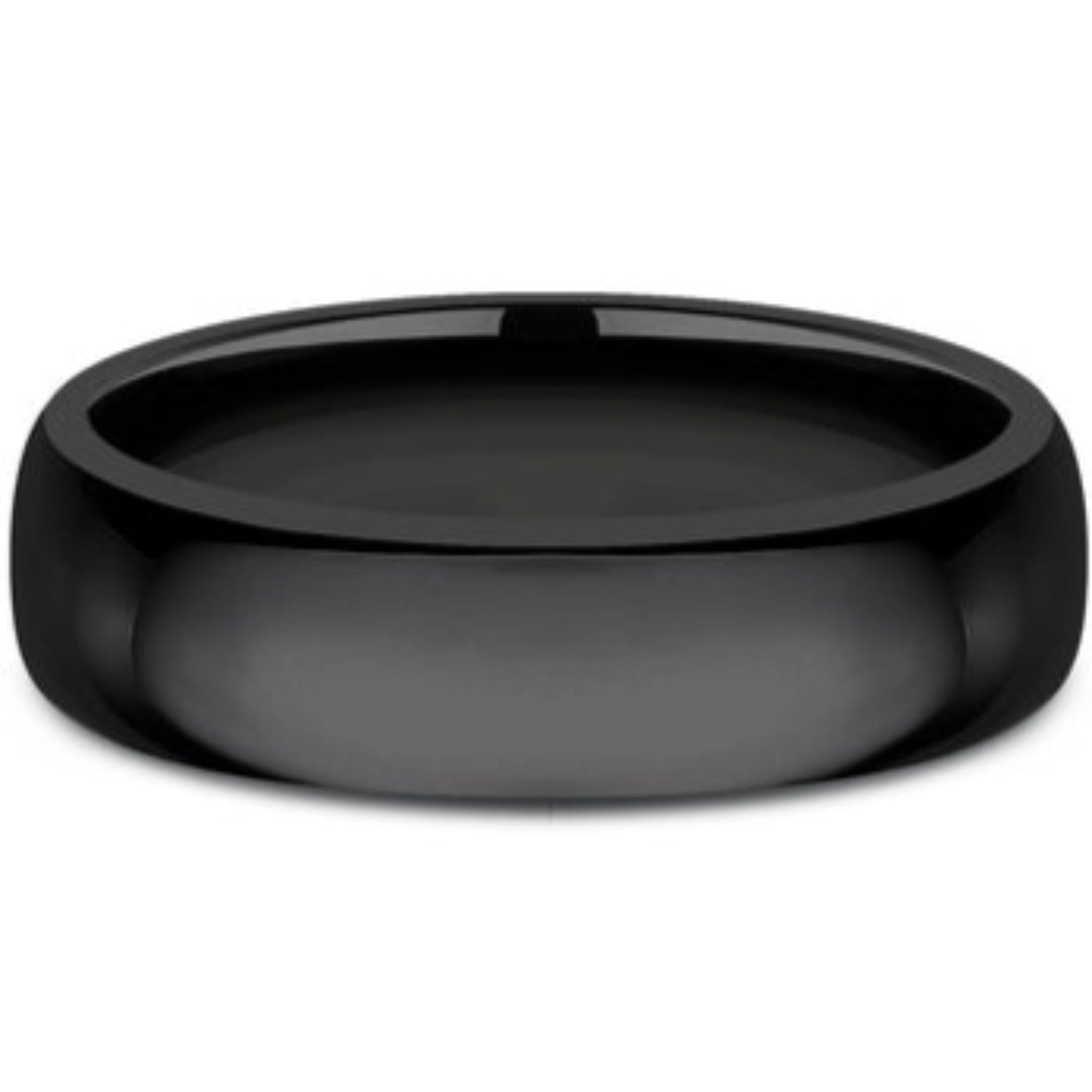 Benchmark Classic 6mm Black titanium Comfort Fit High Polish Wedding Band
