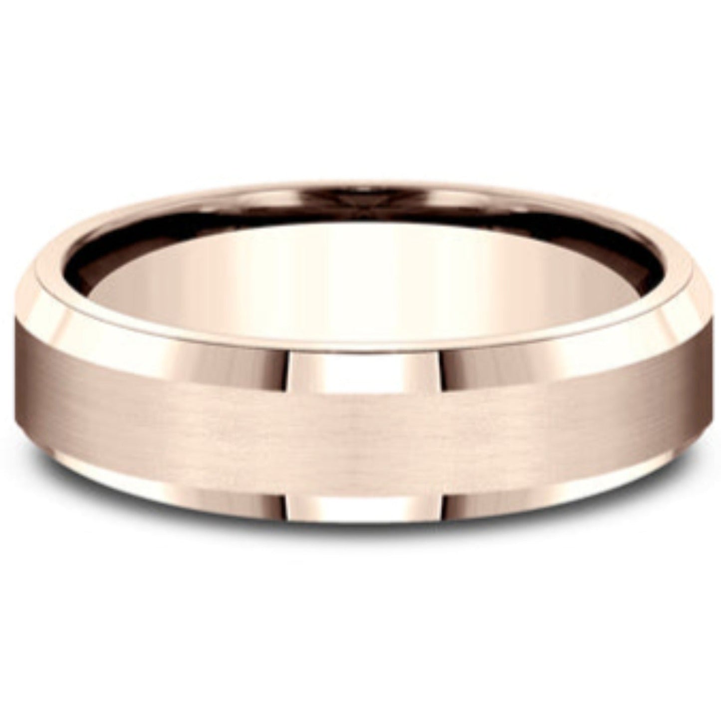 Benchmark Satin Finish Center Wedding Band