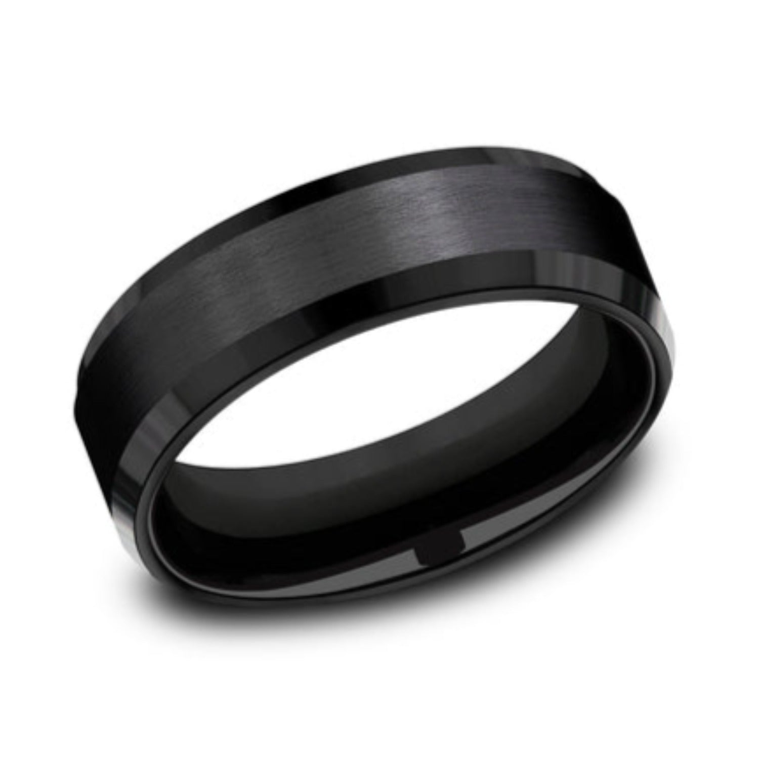 Benchmark Satin Finish Center Wedding Band
