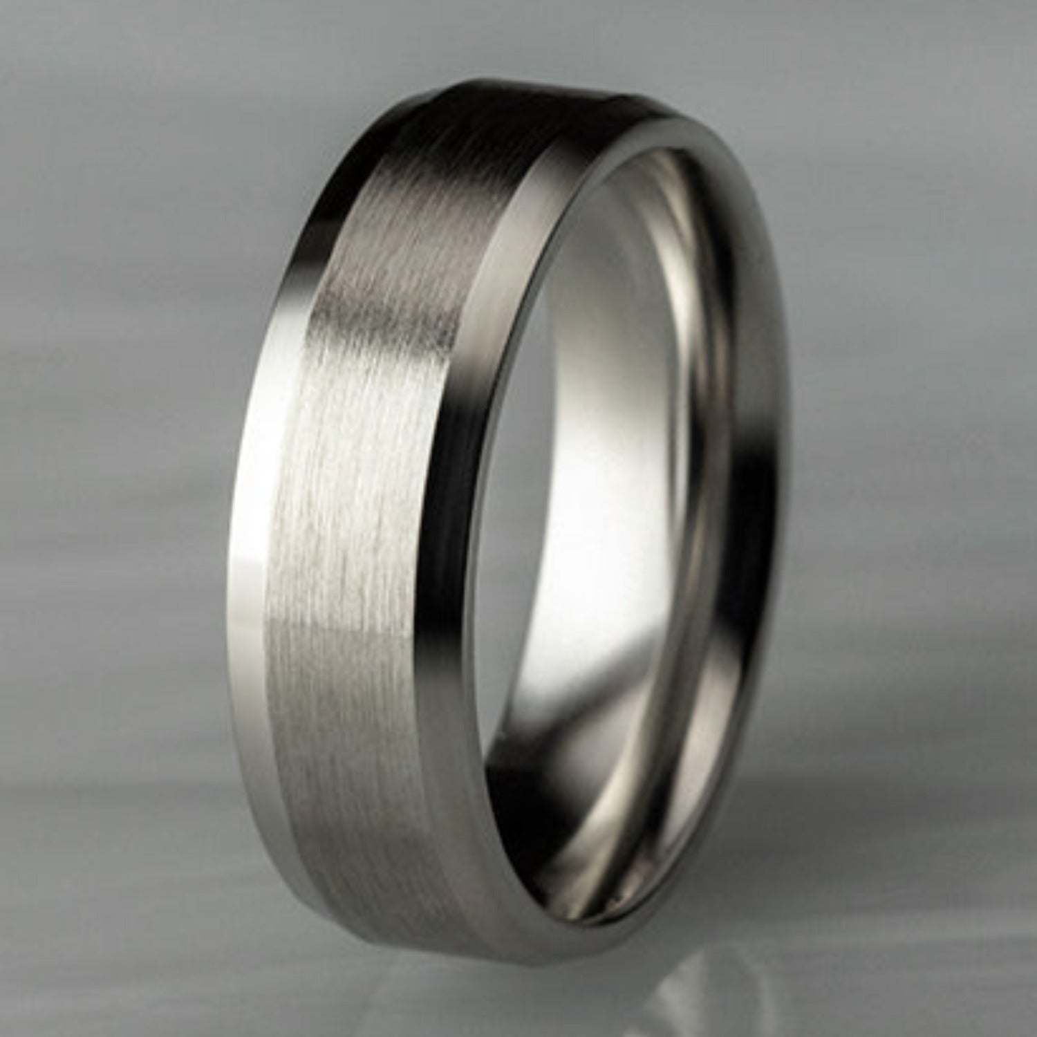 Benchmark Satin Finish Center Wedding Band