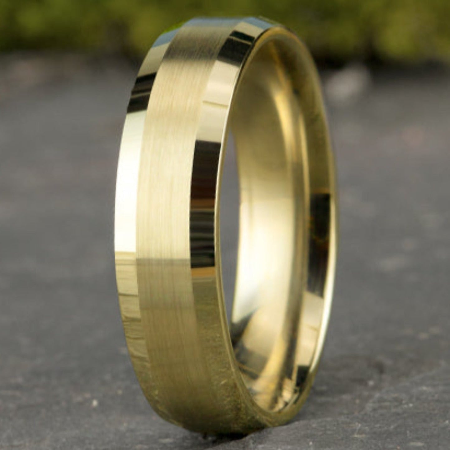 Benchmark Satin Finish Center Wedding Band