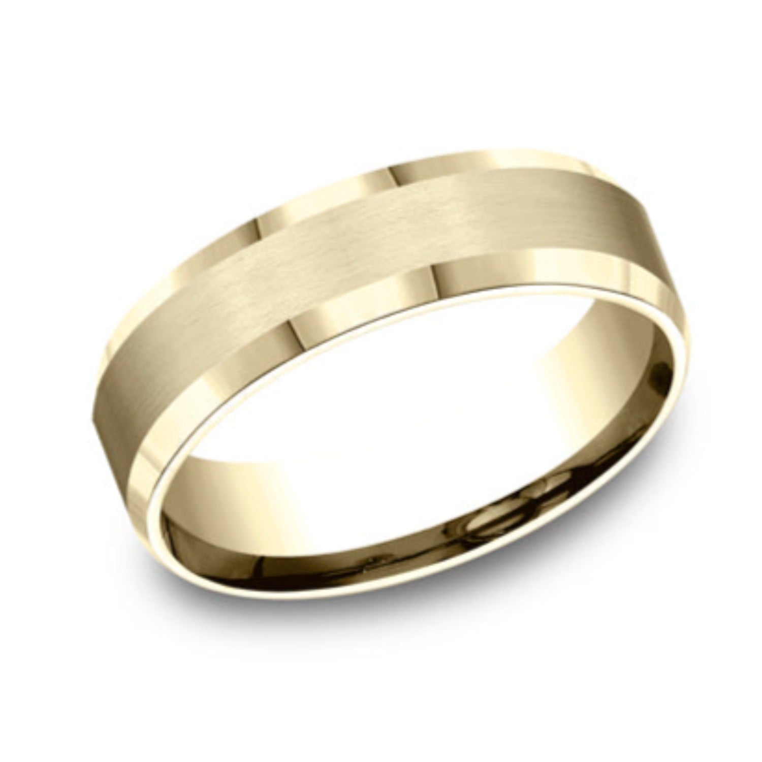 Benchmark Satin Finish Center Wedding Band