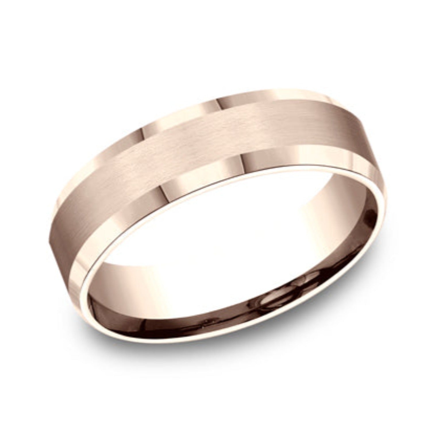 Benchmark Satin Finish Center Wedding Band